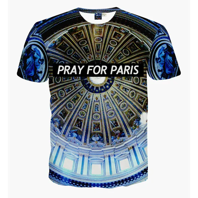 3d pray for paris t shirt casual men fitness tops harajuku romantic