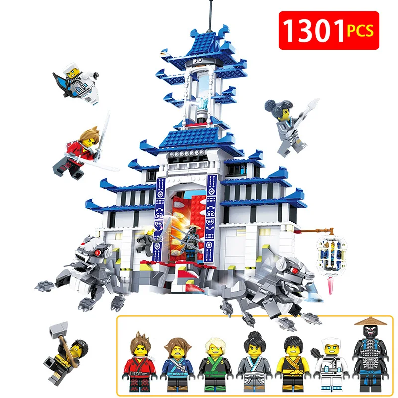 

New Technic LegoINGLYS Ninjagoed Movie Temple Weapon House Architecture Palace Building Blocks Fire Mech Bricks for Kid