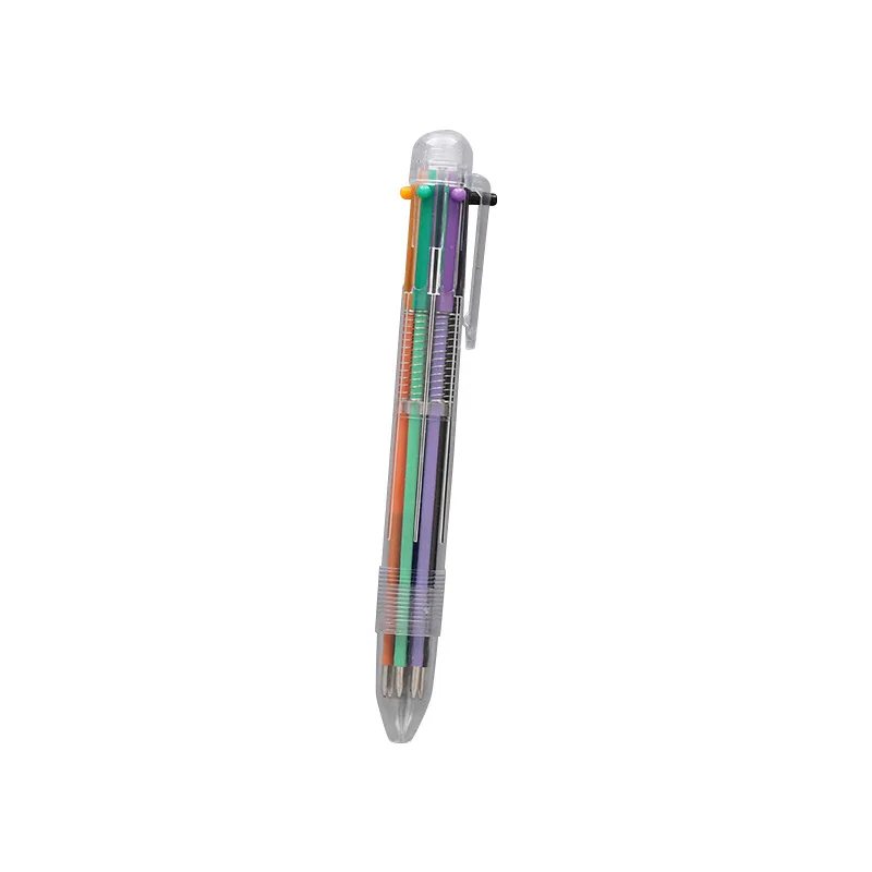 Многоцветная шариковая ручка 6 цветов, цветная Шариковая ручка для школы, канцелярские принадлежности