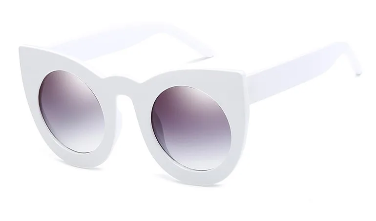 C4 white frame CCSPACE, 9 цветов, Cateye, солнцезащитные очки, круглые линзы, для мужчин и женщин, большая оправа, Брендовые очки, дизайнерские, мужские, женские, оттенки, Oculos De Sol 45256 - Цвет линз: C4 white frame