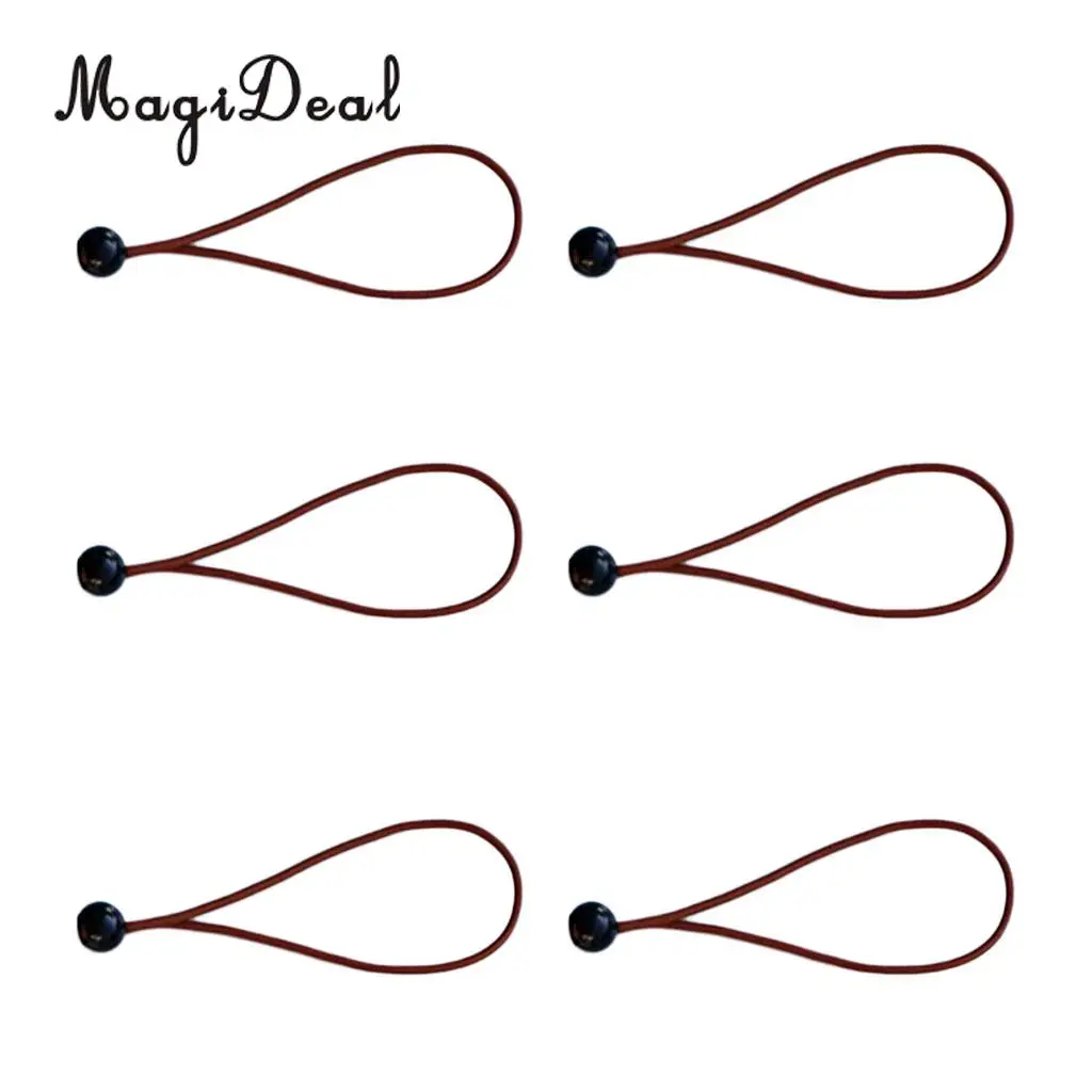 MagiDeal 6 Pieces 15cm Heavy Duty Ball Bungee Cord Tie down Cord Canopy Straps for Camping Hiking Tent Travell Accessories