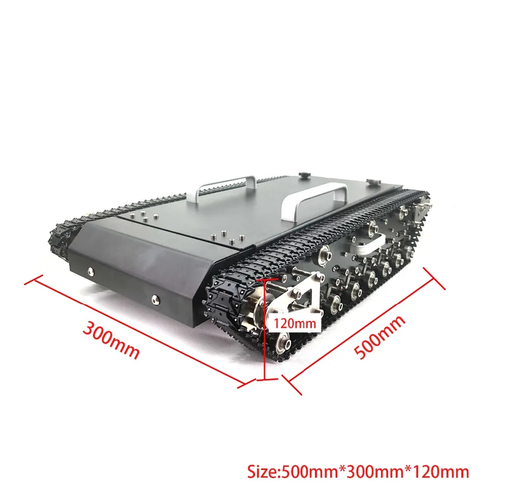 Все металлические шасси танка автомобиля WT-500, нержавеющая сталь, большой размер, высокая нагрузка, высокая мощность преграды для танковых вентиляторов. DIY