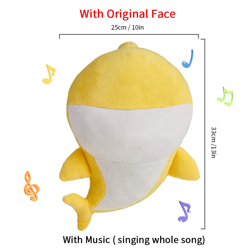

Soft Dolls Baby Cartoon Shark Toys With Music Cute Animal Plush Baby Toy Shark Dolls Singing English Song For Gift Children Girl