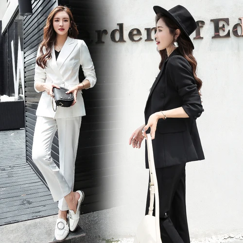 Spring And Autumn Slim Two Sets Fashion Office Lady Elegant Business Women Attractive Female Suit