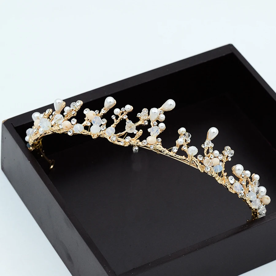 

1 Set/lot Princess Bridal Wedding Flower Crown And Tiaras with Earrings Necklace Crystal Romantic Jewelry Set Accessories Women
