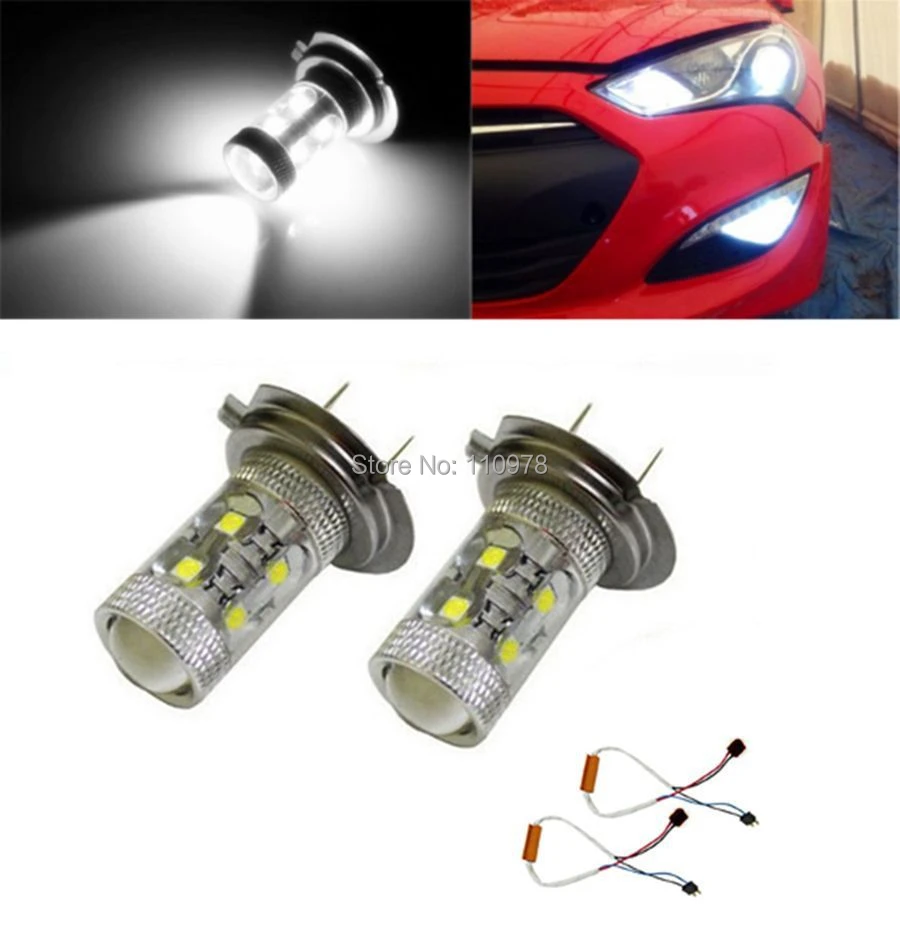 Kit de luces LED de circulación diurna, Chips CREE H7 de 50W, 2 piezas, sin errores, para BMW 3|h7 led|error freeled kit h7