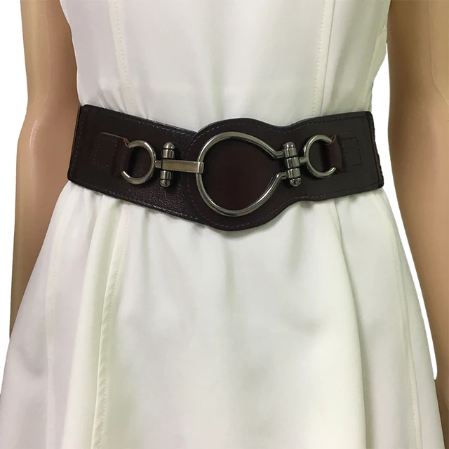 Wide Belts for women PU Leather belts female waistband metal buckle