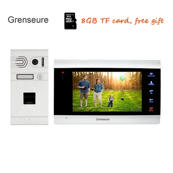 

Free Shipping NEW 720P AHD HD 7" Screen Video Door Phone Intercom Record System + Fingerprint Recognition Unlock Outdoor Camera