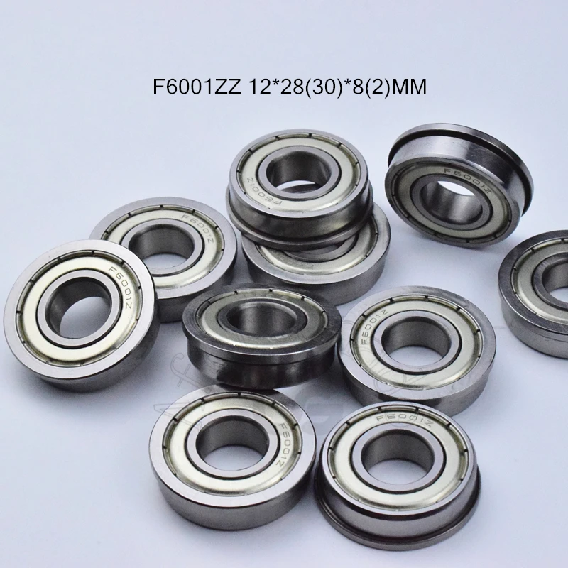 F6001ZZ 12*28 (30) * 8 (2) мм 10 шт. опорный фланец подшипники 6001 F6001Z F6001ZZ хромированная сталь глубокий паз подшипник Бесплатная доставка