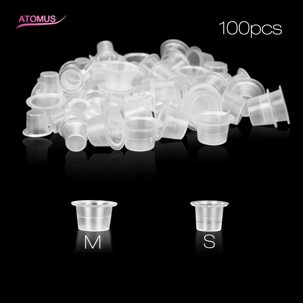 

100PCS 11MM Disposable White Tattoo Pigments Cups Caps Permanent Makeup Ink Cups Small Size Tattoo Equipment Accessory Supply