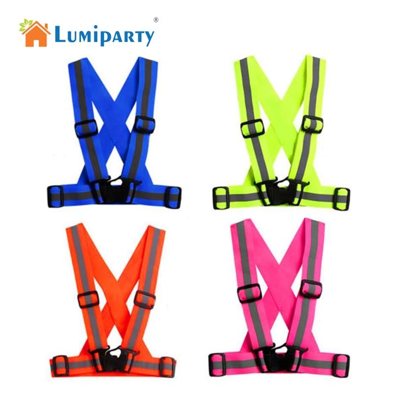 

LumiParty Unisex Multipurpose Cycle Visibility Reflection LED Flash Bike Vest Adjustable Running Cycling Reflective Safety Vest