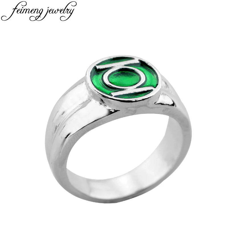 Super Hero Green Lantern Ring High Quality Green Enamel Superhero Logo
