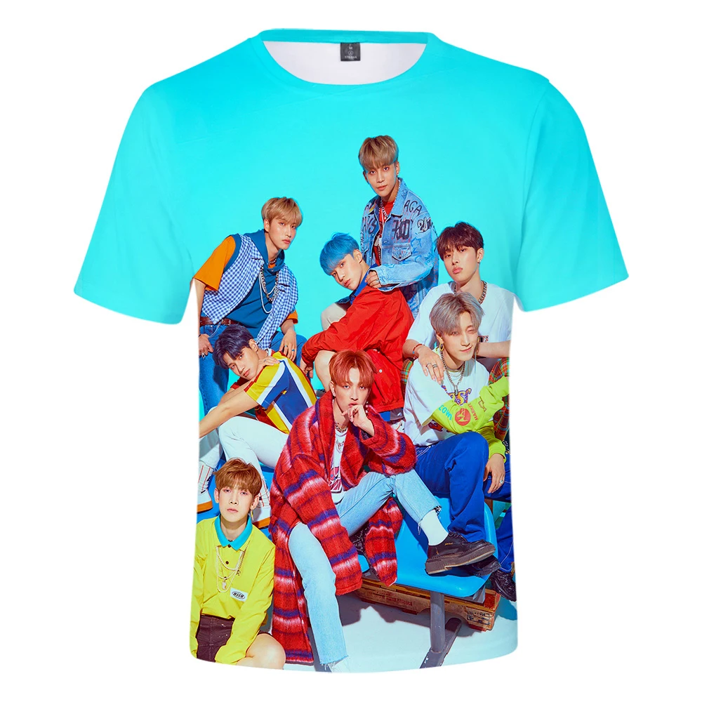 ATEEZ 3D Новые повседневные футболки Женская и мужская летняя одежда K pop Harajuku горячая Распродажа футболка с коротким рукавом плюс размер 4XL Футболка