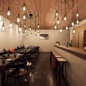 

DIY Antique Cluster Edison Retro Spider Chandelier 10 Light for dining room bedroom droplight for bar office coffee shop