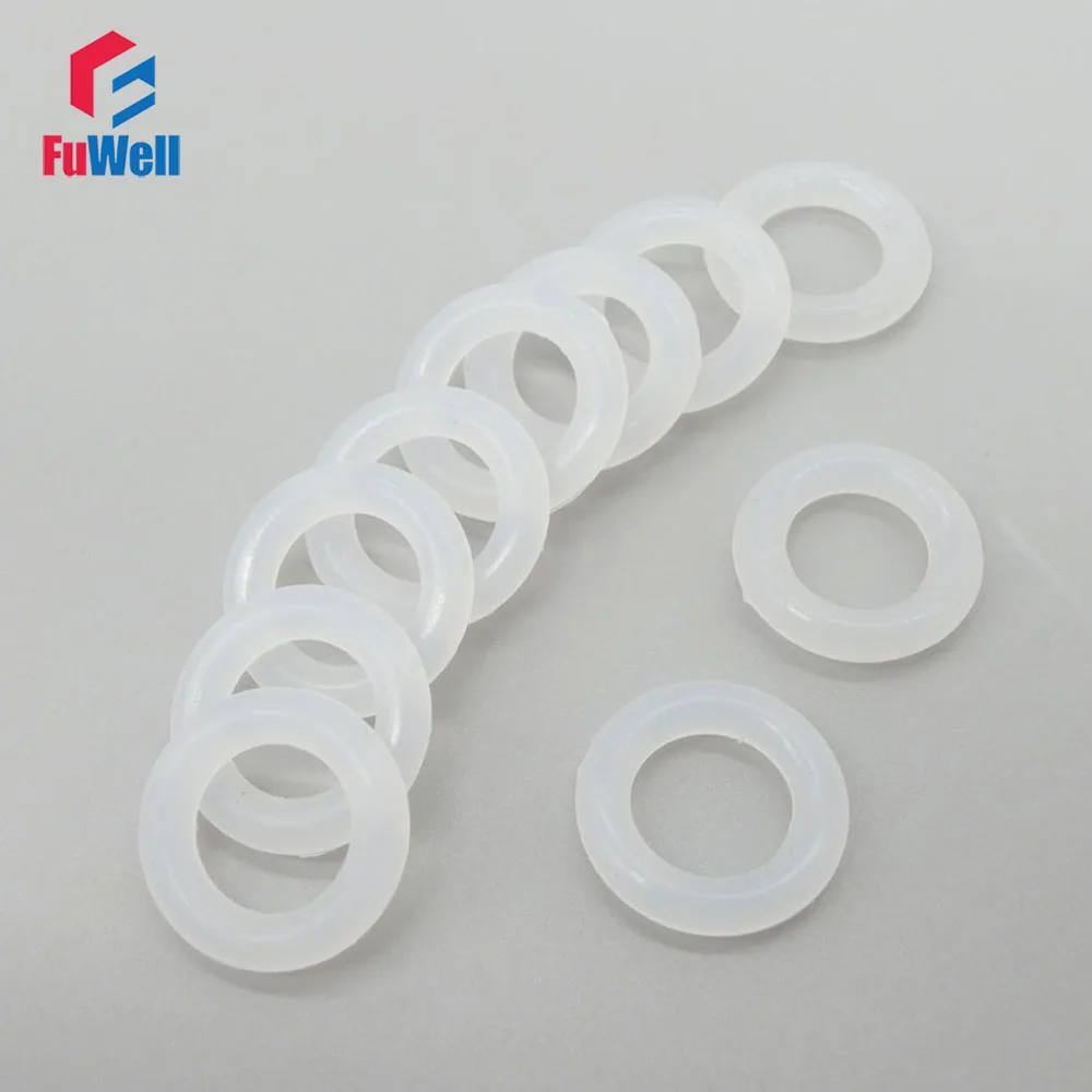 Food Grade O-rings Seal White Silicon 4mm Thickness 15/16/17/18/19/20/21/22/23/24mm OD Rubber O Rings Sealing Gasket Washer