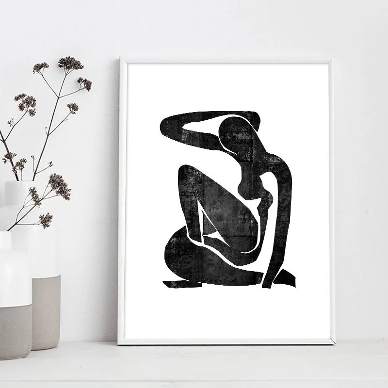 Matisse художественный абстрактный женский холст Постер Черный Белый Современный