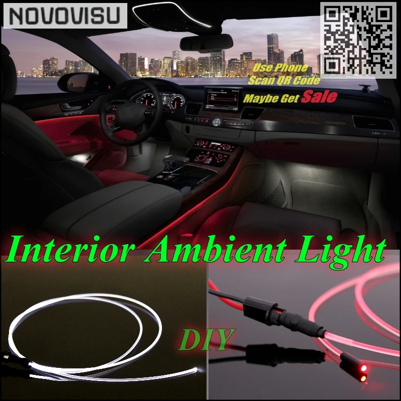 Novovisu для Audi A1 салона окружающий свет Панель освещения для автомобиля внутри Установите обновление прохладный воздух света/Оптический волокно