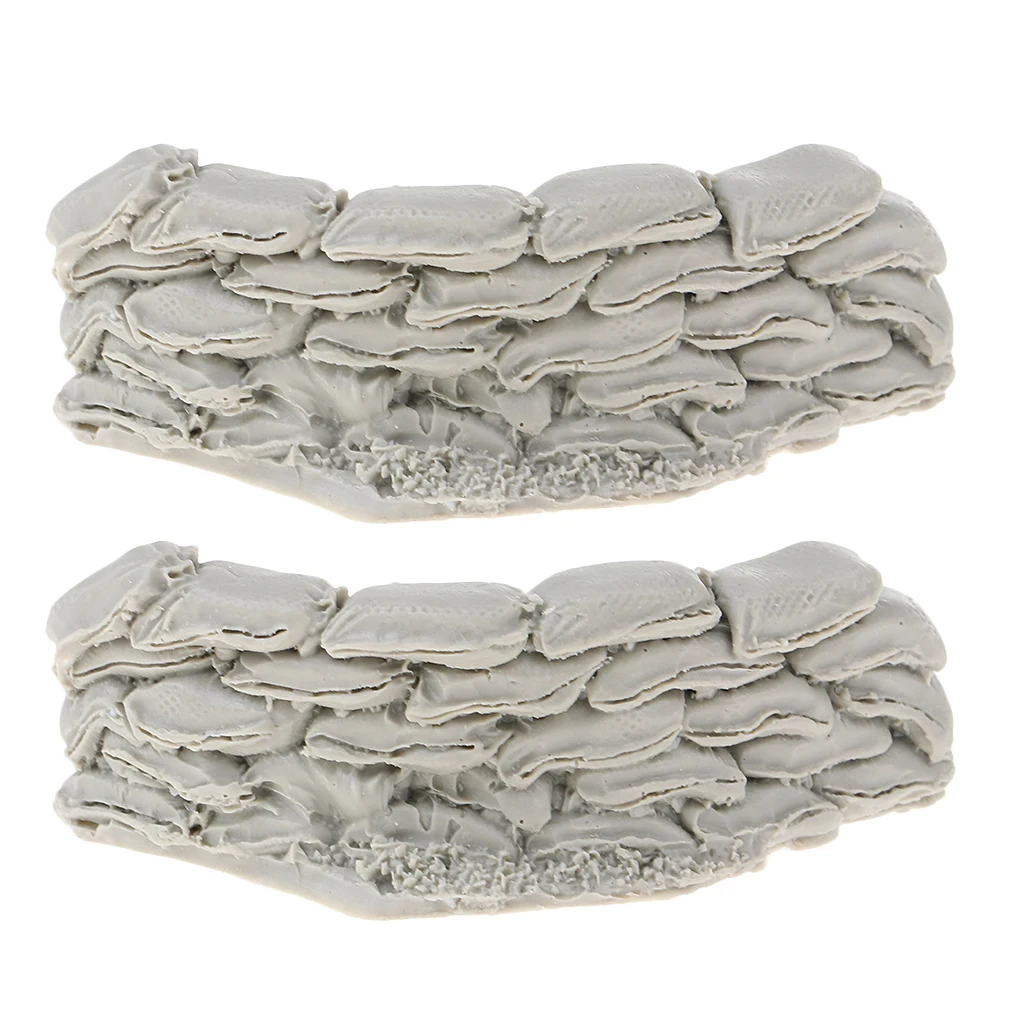 2pcs 1/35 Resin Model Scene Sand Table Accessories Sandbags Wall C Unpainted Kit
