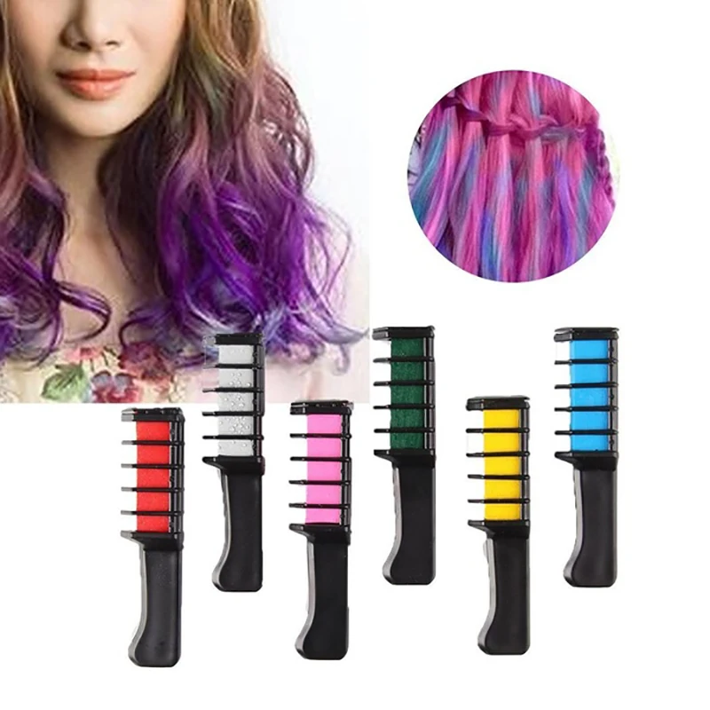 7 Colors Party Fans Cosplay Color Comb Dye Chalk Hair Crayons Hair