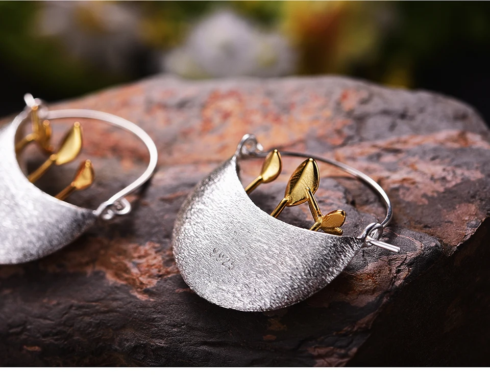 Lotus Fun Real 925 Sterling Silver Earrings Natural Creative Handmade Fine Jewelry My Little Garden Drop Earrings for Women Gift