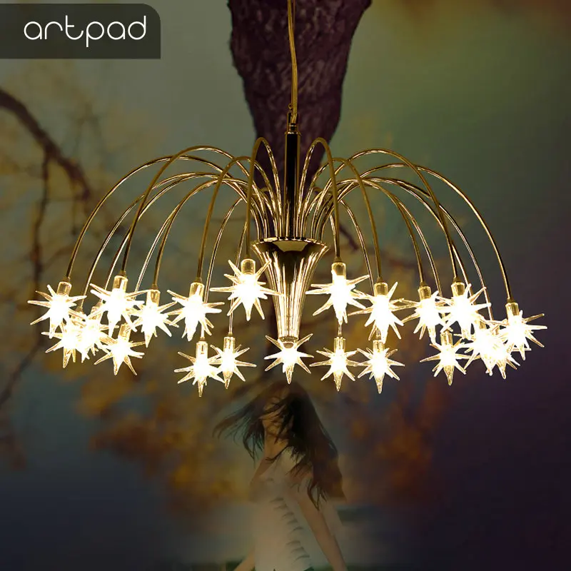 

Artpad Modern Decor Star Shape LED Pendant Lights Living Room Bedroom Indoor Home LED Meteor Lamp Stairs Pendant Lights with G4