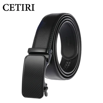 

Luxury Brand Men Belt Automatic Genuine Leather Business Style Automatic Buckle Fashion Ratchet Belts for Men Black Brown