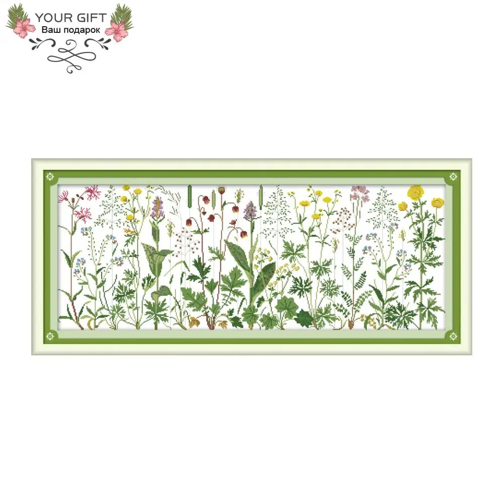 

Joy Sunday FA036 Flowers On The Meadow 14CT 11CT Counted and Stamped Flowers On The Meadow Needlework Joy Sunday Cross Stitch