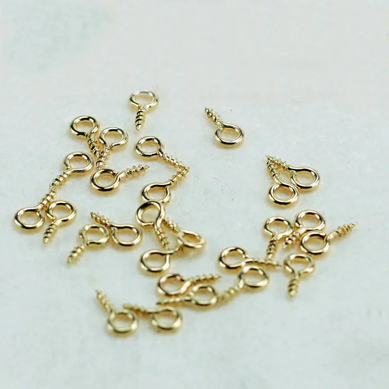 KC Gold Eyelet Screw on eye pin Drilled Threaded Bails studs Pendants