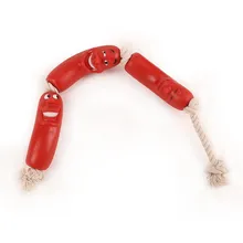2016 New Pet Toys 3 Sausage With Cotton Rope Sound Toy Puppy Dog Cats Chewing Toy Soft Squeaky