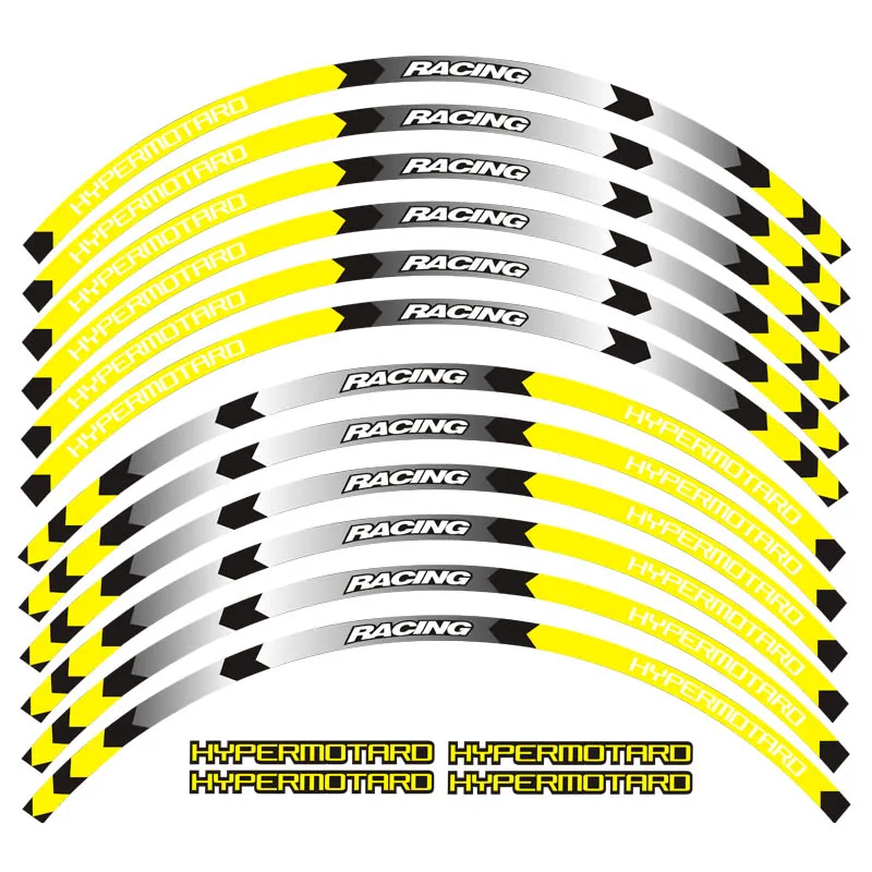Новинка, высокое качество, 12 шт., подходят для мотоцикла, наклейки на колеса, полоса, отражающая оправа для Ducati HYPERMOTARD 1100SEVOSP 796 821821SP 939