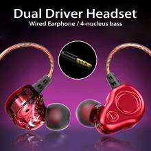 HIFI Super Bass 3 5mm Earphones Dual Driver Stereo Gaming Hands Free Earphones Earbuds Bass With Microphone Headset In Ear