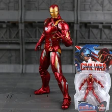 Marvel Avengers Iron Man Black Panther Hawkeye Captain America Black Widow PVC Action Figure Collectible Model Toys 17cm