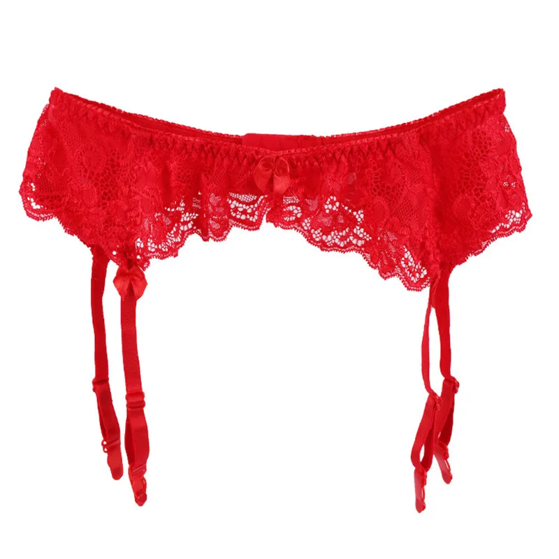 L/XL Plus Size Sexy Lingerie Hot Black/Red Lace Garter Belt For Stockings Female Adjustable Temptation Wedding Suspender Belt