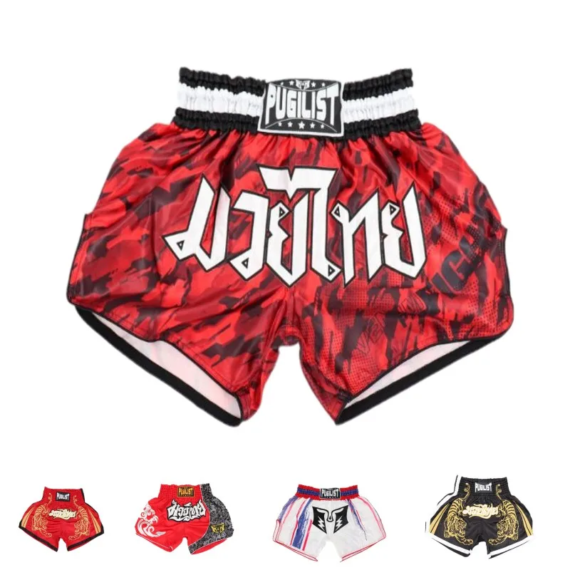 

Freestyle MMa Muay Thai Shorts Kids Boys Kick Boxing Training Fight Grappling Trunks Children Fitness Gym Adult Sportswear