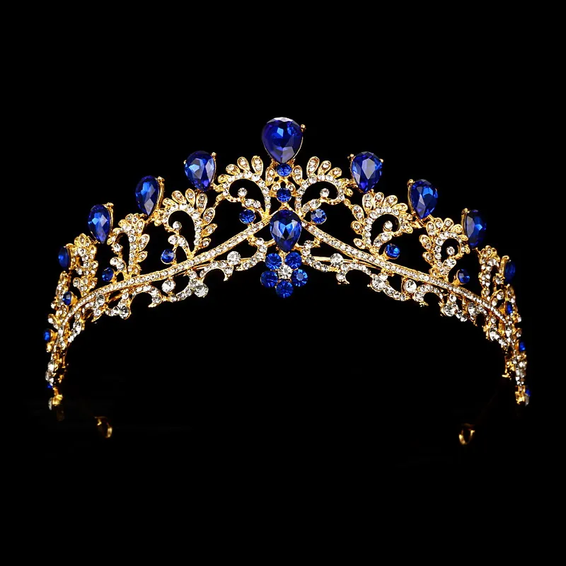  Black Crown wedding tiara headband rhinestones Bridal Hair Accessories vintage crowns bride diadem 
