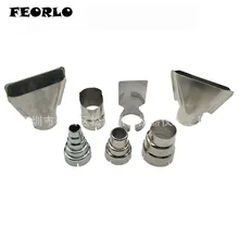 FEORLO 7pcs set Universal Soldering Hot Air Stations Gun flat round nozzle for 858 858A 858D