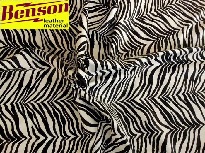Черно-белая полоса синтетическая ПВХ кожа имитация большой зебры кожа ткань материал
