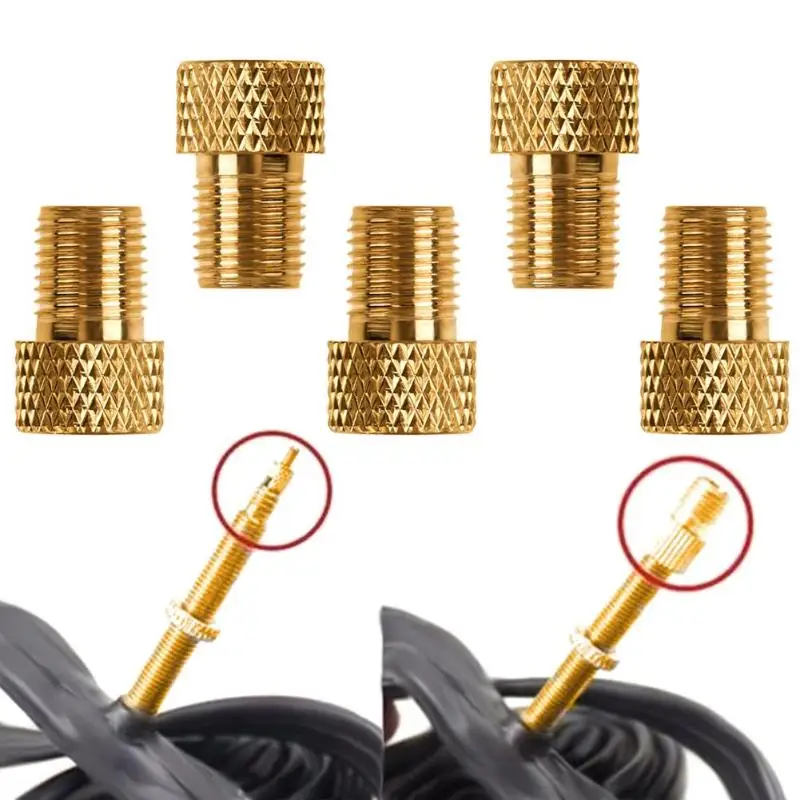 

5pcs/set Copper Presta to Schrader Adaptors Bicycle Pump Tire Valve Connectors For Bike Pump/Air Inflator bisiklet aksesuar