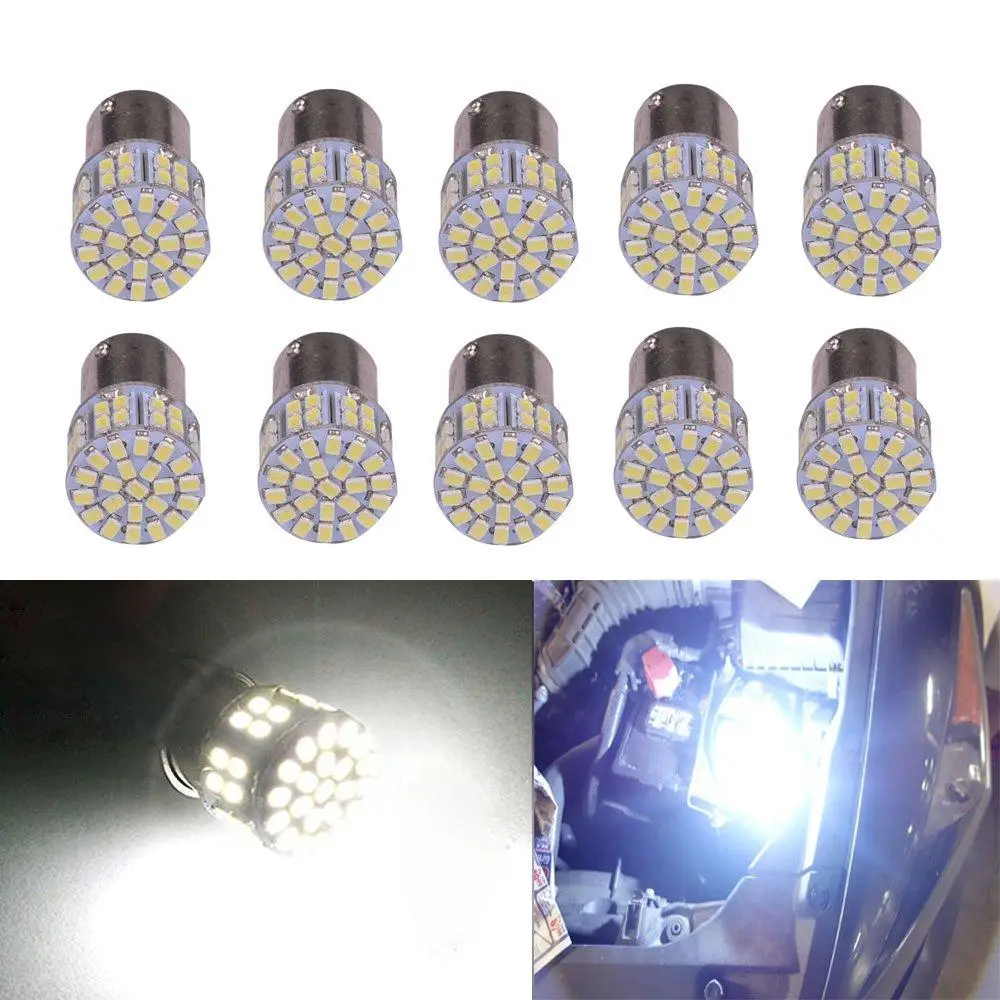 10X яркий 1156 1141 1003 50SMD белый светодиодный светильник для салона автомобиля RV Camper