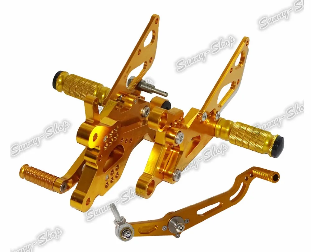 Motorcycle Adjustable Rider Rear Sets Rearset Footrest Foot Rest Pegs Gold For Yamaha YZF R6 2006 2007 2008 2009 2010 2011-2016 Motorcycle Adjustable Rider Rear Sets Rearset Footrest Foot Rest Pegs Gold For Yamaha YZF R6 2006 2007 2008 2009 2010 2011-2016