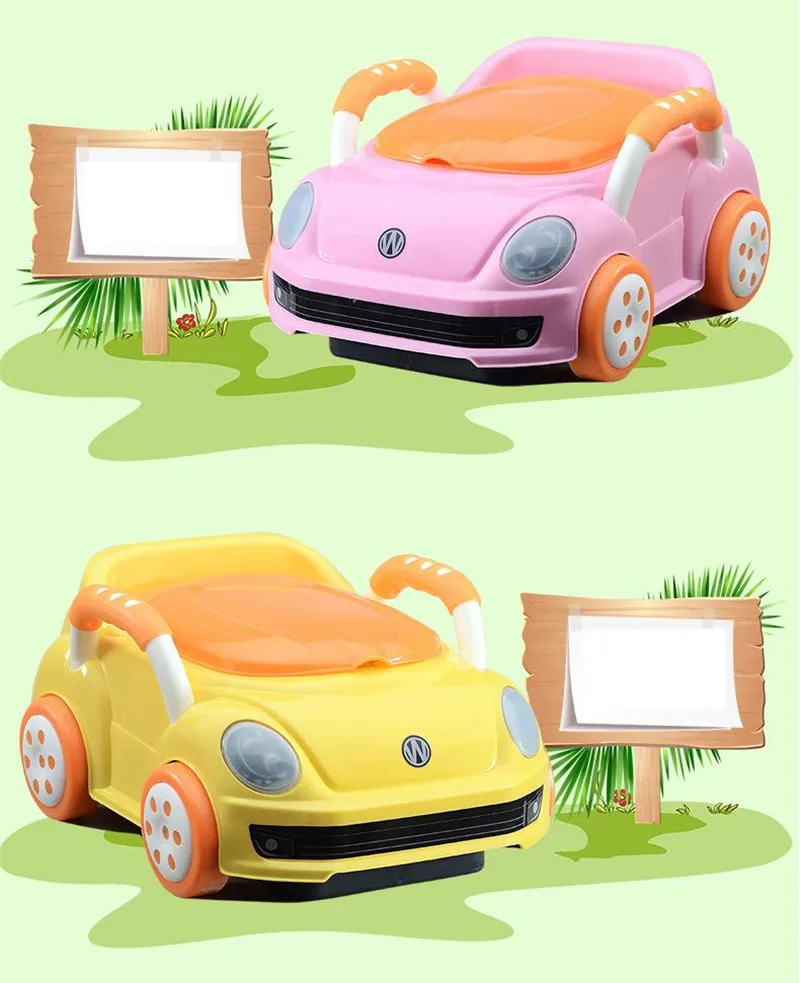 2017 Brand Cute Beetle Car Style Baby Potty Trainer Plastic Kids Toilet Travel Potty Chair Free Shipping Urinary Potty Boy Girl09