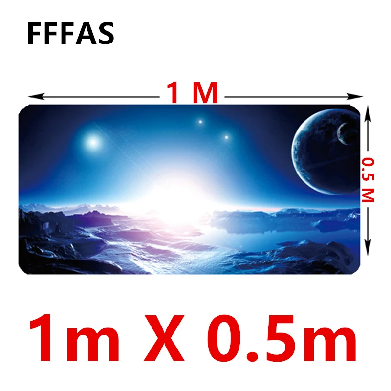 FFFAS 100x50 см супер большой стол для чтения коврик для мыши Подушечка Для клавиатуры мир Tapis De Souris 1 М XXL Размер замок край мыши Большой