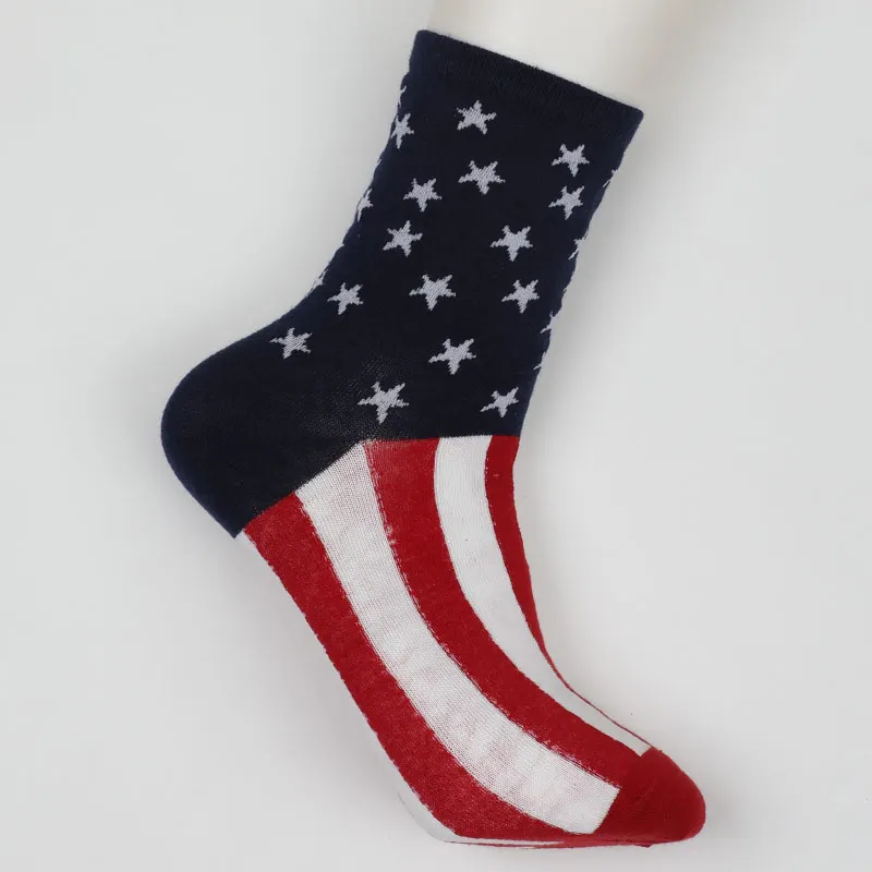 Мужские хлопковые носки с изображением британского флага, Аргайла и звезд, брендовые дизайнерские носки Harajuku с фиксированным механизмом, смешные художественные носки