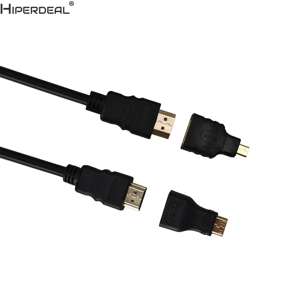 

HIPERDEAL 3in1 HDMI to HDMI/Mini/Micro HDMI Adaptor Cable Kit HD for Tablet PC TV Oct27 HW