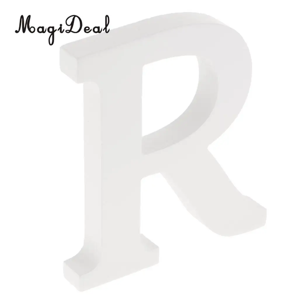 Wooden Alphabet DIY Block Words Sign Hanging Decor Letter for Home Bedroom Office Wedding Party Decor White