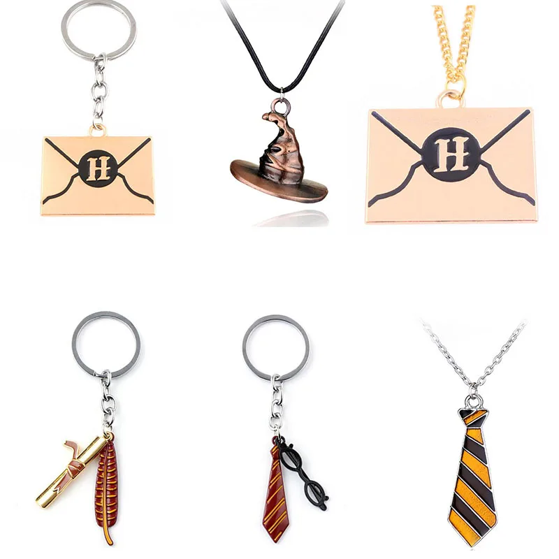 

Hogwarts Sorting Hat Toy Horcrux Keychain Necklace Toy Horcruxe Locket Hogwarts Gryffindor Tie Glass Cosplay Necklace Toy