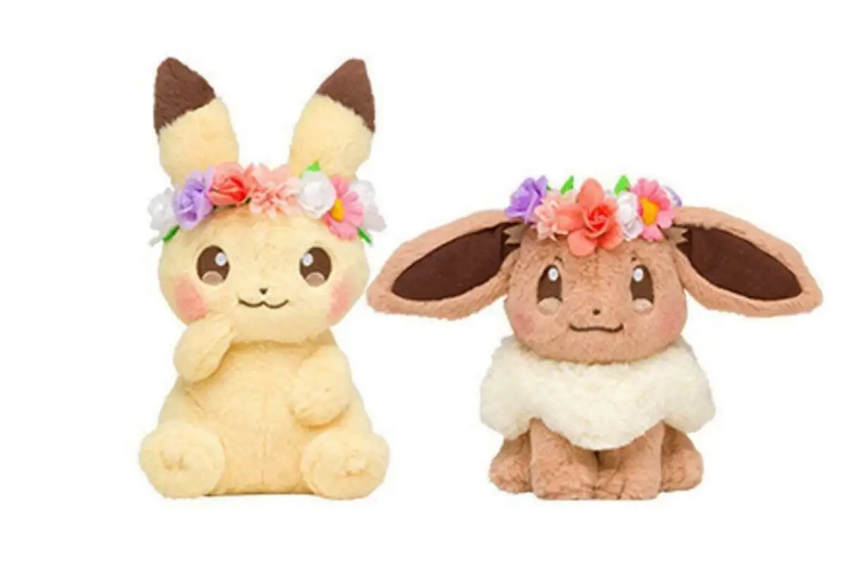 Pikachu& Eievui Пасхальная Eevee плюшевая кукла мягкая игрушка ограниченная плюшевая кукла игрушка