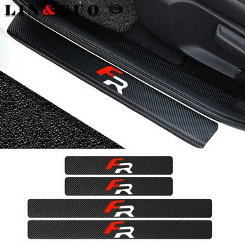 

4pcs Carbon Fiber Car Scuff Plate Door Sill Guard Car Sticker for Seat Leon 2 FR+ Ibiza cupra Altea Belt Racing car styling