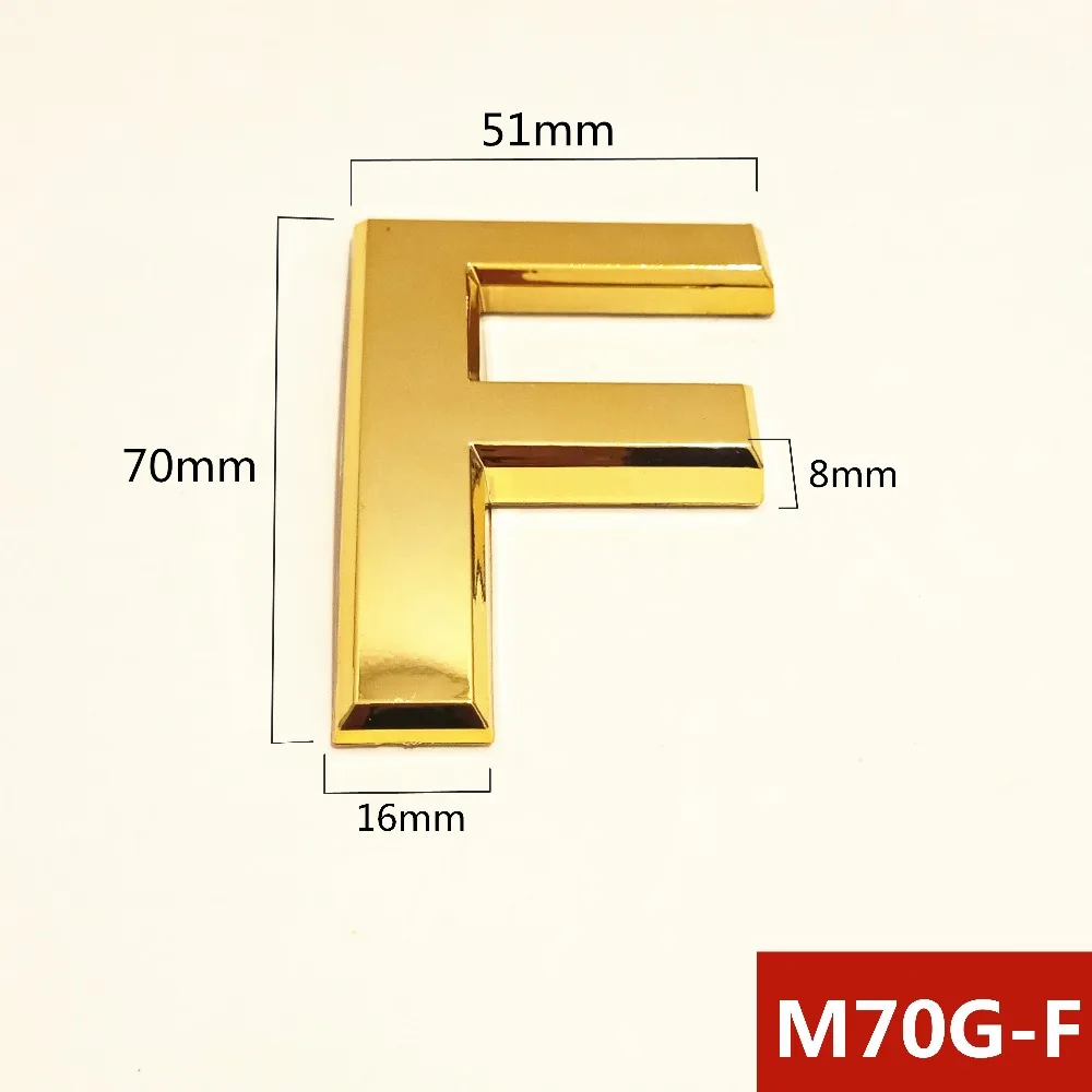 70 мм Золотой Цвет ABS пластиковые дверные пластины цифра ABCDEF 0123456789 номера двери индивидуальные дома адрес знак