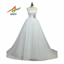 ANTI Vintage Ball Gown Wedding Dress 2017 Court Train Cloud Princess Bride Dress Bridal Gown Plus Size Vestido De Noiva De Renda